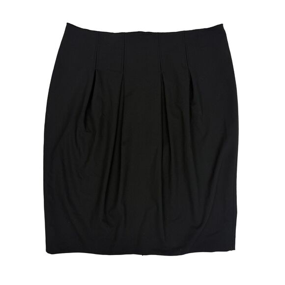 MAGASCHONI Collection Pleated Knee Pencil Skirt 10/12 Black Formal EUC B12 - Picture 1 of 5